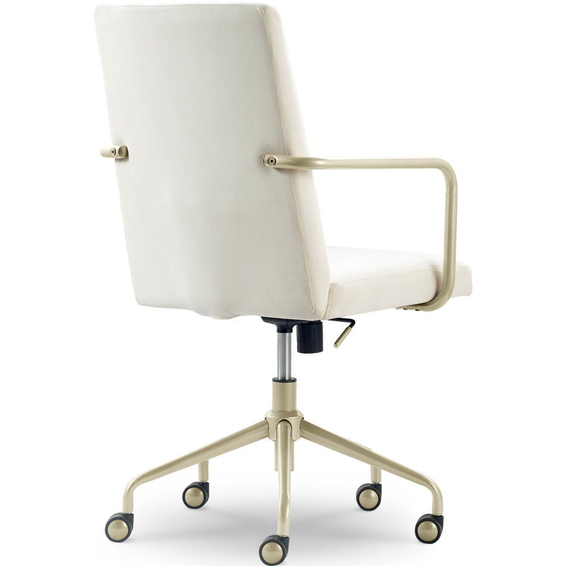 Elle Decor Giselle Modern Home Office Desk Chair with Gold Arms and
